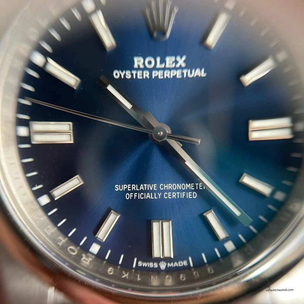 VS Factory Rolex Oyster Perpetual 126000 36mm blue dial high-definition dial photos