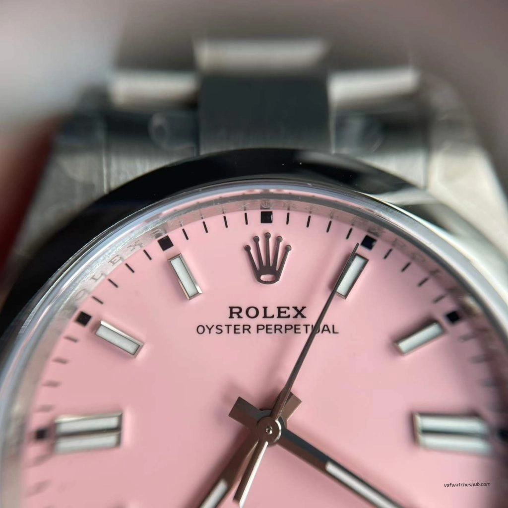 VS Factory Rolex Oyster Perpetual 126000 36mm pink dial Rolex logo real-shot photos
